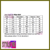 PILOTO GIRL SHORT SLEEVE TYPE UNIFORM OCCUPATION COSTUME FOR KIDS