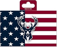 Rico Industries NBA Basketball Milwaukee Bucks Patriotic 5" x 7" Vinyl Die-Cut Decal - Car/Truck/Hom