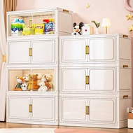 50cm-80cm Storage Organizer Magnetic Door Foldable Storage Cabinet Double Doors Storage Box Stackabl