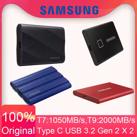 Samsung USB 3.2 Gen 2x2 NVMe SSD T9 T7 portable Shield Type-C 1TB 2TB 4TB External Touch Solid State