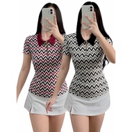 POLO ZIPPER TOP KNITTED POLO SHIRT WOMEN KNITTED POLO SHIRT WOMEN