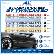 STICKER TOYOTA SEG GT TWINCAM 20 AE100 AE101 AE92 AE80 AE111 LEVIN AE86 BZR BZG COROLLA CORONA AE80 