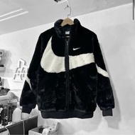 Nike Big Swoosh Jacket Man Black 雙面羊羔毛外套