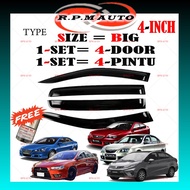 (4 PCS) Air Press Gen2 Persona Window Tingkap kereta Proton Persona new Door Visor Mugen Tingkap Ker