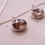 天然鈦晶 髮晶 紅銅鈦 手工純銀項鍊 Rutile Quartz Necklace
