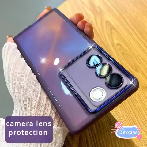 For Vivo V29E Vivo V29 V27 Pro V27E V17 Neo Y17S S1 Y7S Phone Case With Camera Lens Film Simple Tran