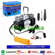 ALAT POMPA BAN KOMPRESOR POMPA ANGIN MOBIL TRUK COMPRESOR 2 SILINDER - KLIKSHOP