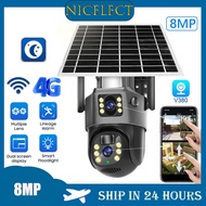 NICELECT V380 Pro CCTV camera with Dual Lens 4g SIM Card CCTV Solar Battery Camera 4K 8MP Solar CCTV