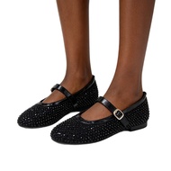 Women's Rhinestone Buckle Mary Jane Flats