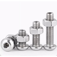 304 Stainless Steel Round Head Hexagonal Hollow Bolt Pan Head Hollow Screw Mask Machine Lamp Screw N