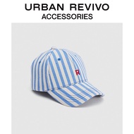 [Ready Stock] URBAN REVIVO2024 Spring New Style Ladies Fashion Navy Style Striped Baseball Cap UAWA40085