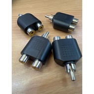 RCA 1 male to 2 RCA female audio video splitter adaptor connector