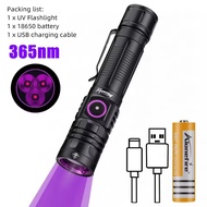 3x36 SV143 AloneFire 5nm/395nm แบล็กไลต์แรงสูงแบบชาร์จไฟได้ USB ไฟแบตเตอร์โคมไฟแมงป่องบ่มกาว UV CatD