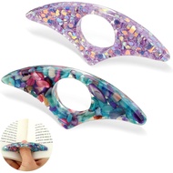 2 Pcs Rhinestones Thumb Book Page Holder, Book Page Holders, Book Accessories for Reading Lovers, Gl