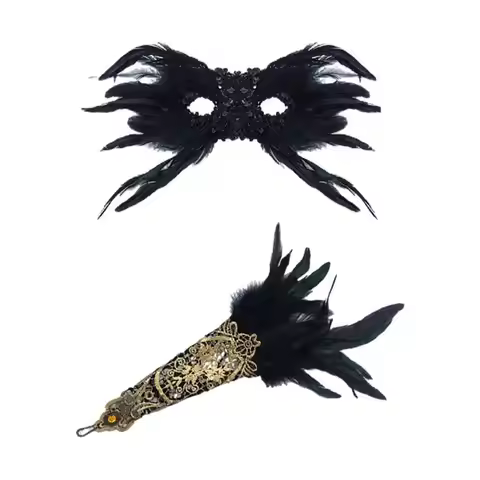 39BD 3 Pieces 1920s Accessories Long Gloves 20s Headpiece 1920s Gatsby Accessories Set Masquerade Ma