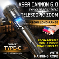 [100000 lumens] led flashlight 50000mAh Irradiate 8000 meters away zoom flashlight rechargeable flas