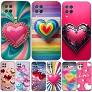 case For Samsung Galaxy M62 F62 4G Case Silicon Phone Back Cover Soft black tpu m625 3D heart beauty