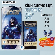 Samsung A51, A31, A71 premium transparent tempered glass full screen sharkcase phone screen protecto