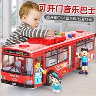 Simulation Bus Toy Large Size Can Open Door Light Music Bus Model City Children Bus