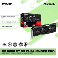 EasyPC| Asrock RX 6600 XT 8G CHALLENGER PRO graphics card| 8gb 128bit GDdr6| Triple Fan Design