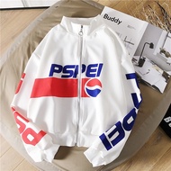 【คุณภาพสูง】เสื้อแจ็คเก็ต พิมพ์ลาย Pepsi แฟชั่น สำหรับผู้หญิง