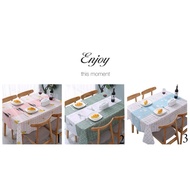 Crushed price 137 x 180 cm Large imported checkered Enjoy the moment tablecloth