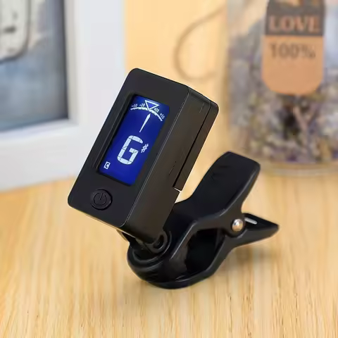Professional 360° Clip-On Guitar Tuner - LCD Screen Digital Tuner for Acoustic Guitar & Ukulele