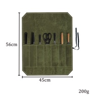 Wet Wax Canvas Knife Storage Bag Chef Picnic Camping Barbecue Kitchen Portable Storage Bag Chef Bag 