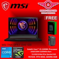 MSI Thin GF63 12VE-032 15.6'' FHD Gaming Laptop ( I5-12450H, 16GB, 512GB SSD, RTX4050 6GB, W11 )