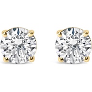 14K Yellow or White Gold 3.0 Cttw Lab Grown Diamond Solitaire Stud Earrings
