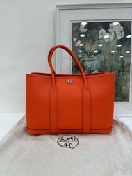 👜Hermes Garden Party 30 2R Rouge Pivoine PHW Stamp T 99% New 香奈兒 花園包 30 2R 芍藥粉 銀扣 T刻 99新