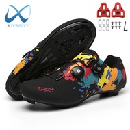 huas Men's graffiti professional running self-locking shoes, MTB (if available), bicycle dating shoes Cycling Shoes