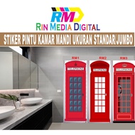 Bathroom door sticker, toilet door,/ toilet sticker, STANDARD SIZE,/ JUMBO CODE RM1_RM3