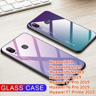 Phone Case For Huawei Y7A Huawei Y7 2019 Y7 Pro 2019 Y7 Prime Y6s 2019 Huawei Y6 Pro 2019 Y6 2019 Luxury Colorful Bumper Gradient Tempered Glass Cover Hard Back Protective Case