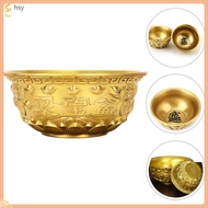 💍 Money Basin 1Pack Chinese Brass Prosperity Bowl Golden Decorative Tabletop 12.0x12.0x4.5in