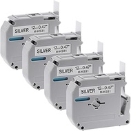 Fimax M-931S Tape 12mm 0.47 Silver Compatible M Tape for Brother P Touch Label Maker Tape M-931 M931