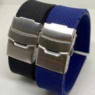 錶帶屋 代用 Oris BC Seiko S2 矽膠錶帶膠帶不銹鋼安全摺疊扣錶扣可裝19mm 20mm 菱格紋交叉胎紋