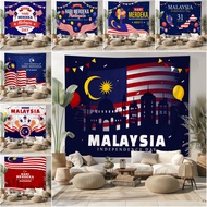 Hari Merdeka Malaysia Independence Day Festival Decoration Tapestry with Clip Fiber Printing Decorat