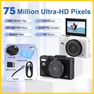 5K🔥Digital Camera 75MP CCD 180°Flip Screen 18X Vlogging Camera 5K 180° Flip Screen Selfile Vedio Cam