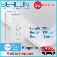 BEACON LED 707 KINGSTON BLACK/WHITE INSTANT HEATER WITH RAINSHOWER SET AND DC BOOSTER PUMP