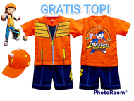 FREE TOPI BAJU ANAK LAKI LAKI BOBOIBOY / SETELAN BAJU BOBOIBOY 1 SET TOPI / BAJU ANAK LAKI LAKI BOBO