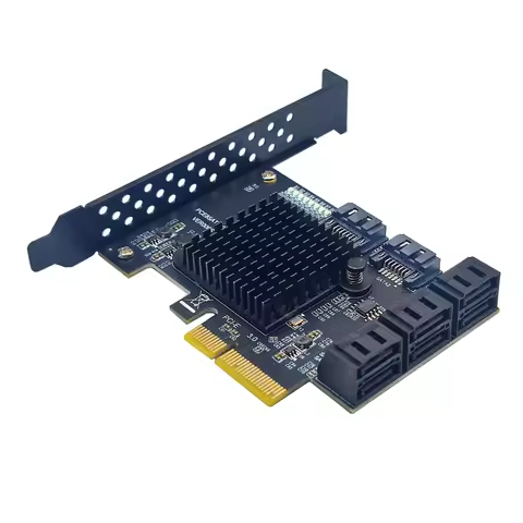 PCIE 8 Port SATA Expansion Card Extension Board PCI E PCI-E PCI Express X4 to SATA3 6G HDD SSD Adapt