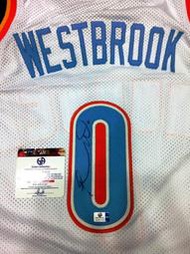 [J.K 收藏館 ] NBA  雷霆隊 神龜Russell Westbrook 得分王簽名球衣附Global 認證!