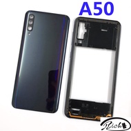 For Samsung Galaxy A50 2019 A505 A505F A505DS Phone Housing Middle Frame Battery Cover Back Case Panel Rear Door+Sticker+Logo