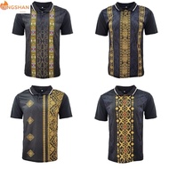 Men Collar T-shirt Jersey Material Batik Print | Baju Jersi Kolar Lelaki | Baju T-shirt Corak Batik Lelaki3