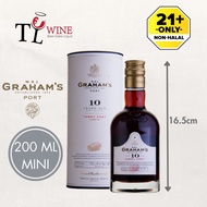 Graham 10 Year Old Tawny Port Wine 200ml Alc: 20% mini miniature 100% Original Duty paid (Portugal)