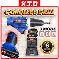 KTO 980VF Blue Impact Drill Full Set 3 Mode Cordless Drill Screwdriver Drill Bit 2 Speed Corded Dril