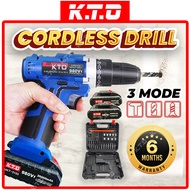 KTO 980VF Blue Impact Drill Full Set 3 Mode Cordless Drill Screwdriver Drill Bit 2 Speed Corded Drill / Gerudi