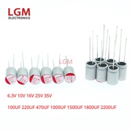 5Pcs  6.3V 10V DIP Solid Electrolytic Capacitor Super Low ESR  16V 25V 35V 100UF 220UF 470UF 1000UF 