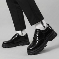 Docmart Men's Black High Heel Oxford Shoes Formal Leather Shoes Oxford Shoes Men